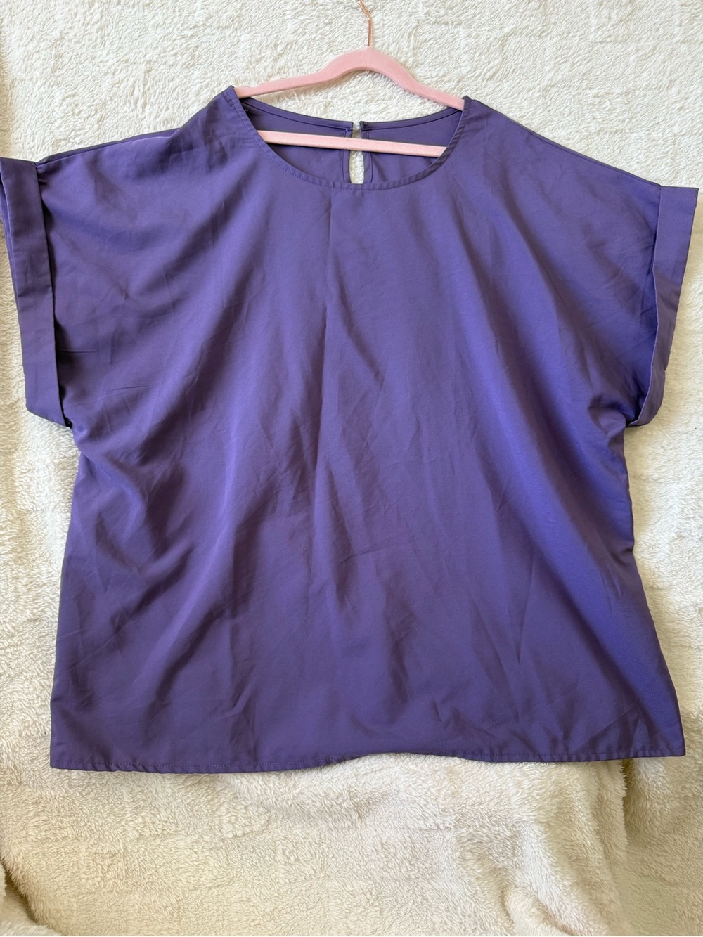 EMERY ROSE Plus Size Dusty Purple Batwing Sleeve Top